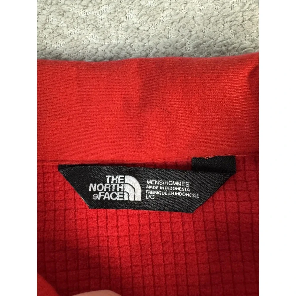 The North Face Pullover Mens‎ Large Red 1/4 Zip Mock Neck Stretch Fleece Hiking
